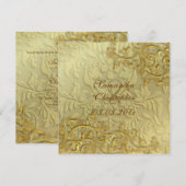 PixDezinesのヴィンテージ風ゴールドの渦巻き模様 招待状 (正面/裏面)