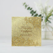 PixDezinesのヴィンテージ風ゴールドの渦巻き模様 招待状 (スタンド正面)