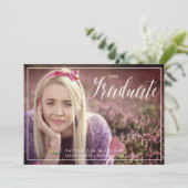 PixDezinesの上品な偽のゴールドコンフェッティ卒業式 招待状 (スタンド正面)