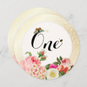 PixDezinesの偽のゴールドの斑点/テーブル番号 招待状 (正面/裏面)