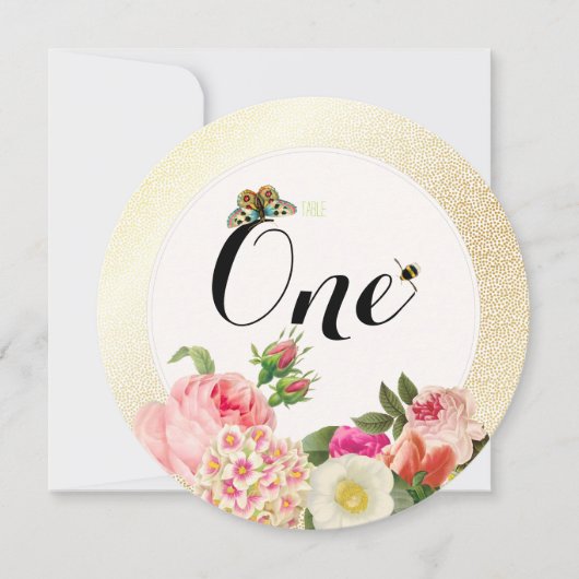 PixDezinesの偽のゴールドの斑点/テーブル番号 招待状 (正面)