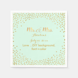 PixDezinesの偽の金箔/DIYカラー/ミント スタンダードカクテルナプキン