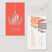 PixDezinesの偽の銀のホイルシャンデリア/DIYカラー 名刺 (正面/裏面)