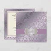 PixDezinesの偽の銀色/手作り背景/ラベンダー 招待状 (正面/裏面)