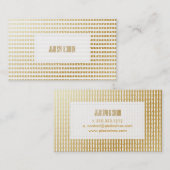 PixDezinesの偽物のゴールドドット/ストライプ 名刺 (正面/裏面)