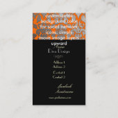 PixDezinesの偽銀色の花ダマスク/DIYカラー 名刺 (裏面)