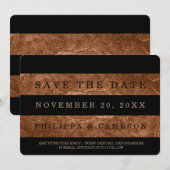 PixDezinesの偽銅箔ストライプで「Save the Date」 セーブザデート (正面/裏面)