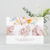 PixDezinesの出産報告とベビーシャワーのお礼メッセージカード 招待状 (スタンド正面)