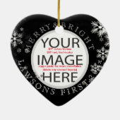 PixDezinesの初めてのクリスマス/DIYカラー セラミックオーナメント (裏面)