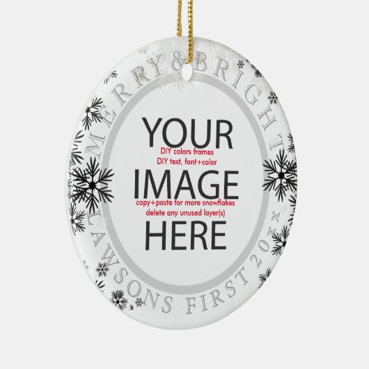 PixDezinesの初めてのクリスマス/DIYカラー セラミックオーナメント (右)