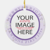 PixDezinesの初めてのクリスマス/DIYカラー セラミックオーナメント (裏面)