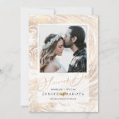 PixDezinesの大理石のような偽のゴールド 招待状 (正面)