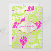 PixDezinesの孔雀のダマスク 招待状 (正面)