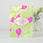 PixDezinesの孔雀のダマスク 招待状 (スタンド正面)