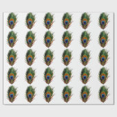 PixDezinesの孔雀の羽根/手作り背景 ラッピングペーパー (フラット)