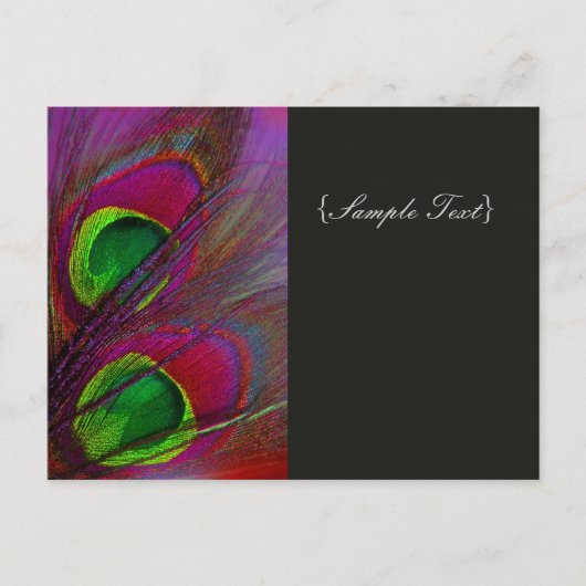 PixDezinesの幻想的な孔雀、あなた好みにカスタマイズ！ ポストカード (正面)