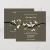 PixDezinesの愛の鳥/白い鳩 招待状 (正面/裏面)