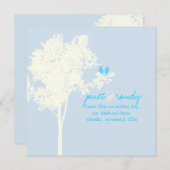 PixDezinesの愛の鳥、雪の灰の木/DIYカラー！ 招待状 (正面/裏面)