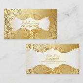 PixDezinesの手作りカラー/アンティークスクロール 名刺 (正面/裏面)