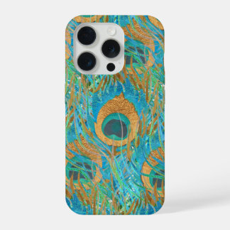 PixDezinesの手描きピーコック/コバルト/アクアブルー iPhone 15 Proケース