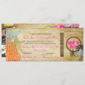 PixDezinesの搭乗券からパラダイスへ 招待状 (正面/裏面)