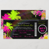 PixDezinesの搭乗券/ツインパーム 招待状 (正面/裏面)