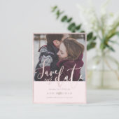 PixDezinesの救日付、おもしろいスクリプトフォント、赤面 ポストカード (スタンド正面)