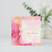 PixDezinesの春の花束+シャンデリア/ブライダルシャワー 招待状 (スタンド正面)