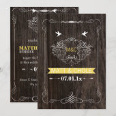 PixDezinesの木製パネル/巻物フレーム/ハミングバード 招待状 (正面/裏面)