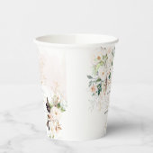 PixDezinesの水彩フラッシュピンクのバラの洗礼 紙コップ (左)