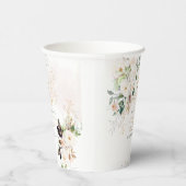 PixDezinesの水彩フラッシュピンクのバラの洗礼 紙コップ (右)