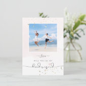 PixDezinesの水彩ブライズメイドカード　あなたはブライズメイドになってくれる？ 招待状 (スタンド正面)