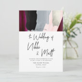 PixDezinesの水彩色見本 ダリア レッド ブラッシュ 招待状 (スタンド正面)