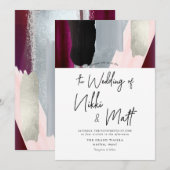 PixDezinesの水彩色見本 ダリア レッド ブラッシュ 招待状 (正面/裏面)