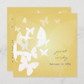 PixDezinesの流れ……チョウの白/梅 招待状 (正面/裏面)