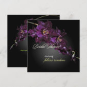 PixDezinesの濃紫色のラン/ヴュルステケアラ 招待状 (正面/裏面)