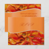 PixDezinesの焦茶色のコーラルリリー 出欠カード (正面/裏面)