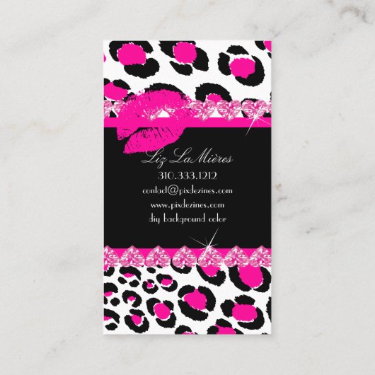 PixDezinesの熱い唇+サッシーヒョウ 名刺 (裏面)