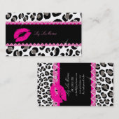 PixDezinesの熱い唇+サッシーヒョウ 名刺 (正面/裏面)