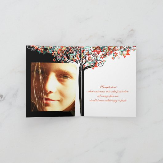 PixDezinesの生活のツリ感謝していー/あなた/DIYbackground サンキューカード (内部)