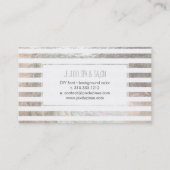 PixDezinesの白いストライプ/偽のシルバー 名刺 (裏面)