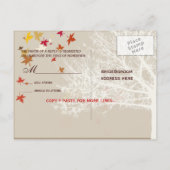 PixDezinesの秋の結婚式への返信 インビテーションポストカード (裏面)