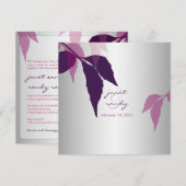 PixDezinesの秋の落ち葉/濃紫色/DIY背景 招待状 (正面/裏面)