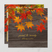 PixDezinesの素朴なマップルの葉/秋のイベント 招待状 (正面/裏面)