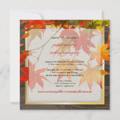 PixDezinesの素朴なマップルの葉/秋のイベント 招待状 (裏面)