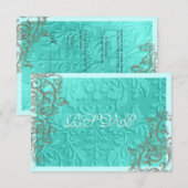 PixDezinesの素朴な渦巻き/偽のシルバー 出欠カード (正面/裏面)