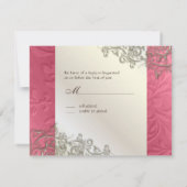 PixDezinesの素朴な渦巻き/偽のシルバー 出欠カード (裏面)