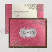 PixDezinesの素朴な渦巻き/偽のシルバー 出欠カード (正面/裏面)