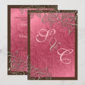 PixDezinesの素朴な渦巻き/偽のシルバー 招待状 (正面/裏面)