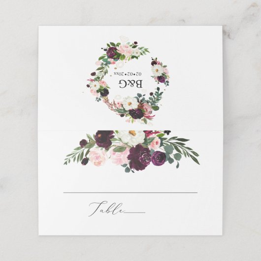 PixDezinesの素朴な開花の水彩画の花 プレイスカード (外部開封)